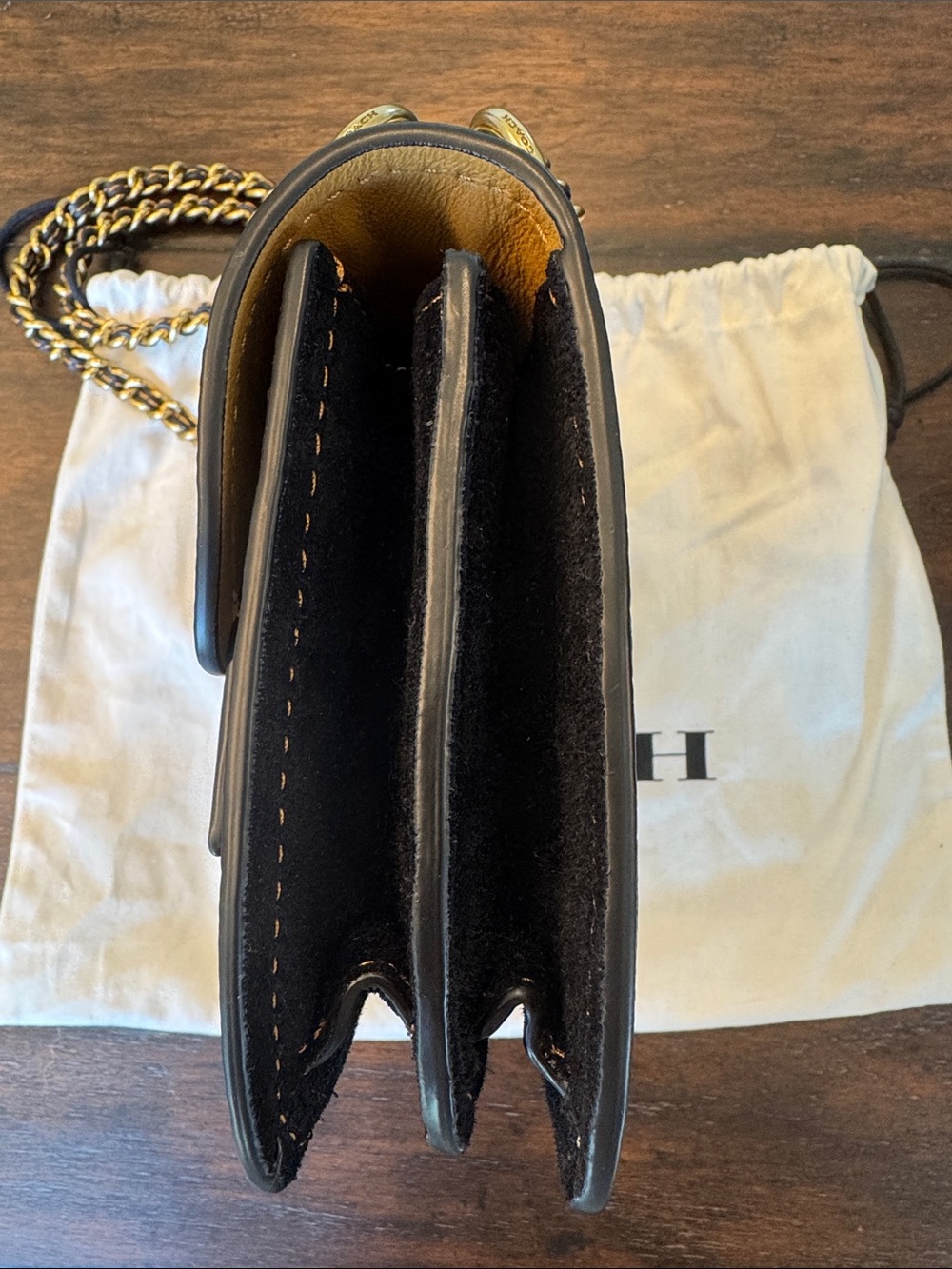 NWOT Rare Coach Black Troupe Pebbled Leather Crossbody with Gold Turnlock - Picture 6 of 15